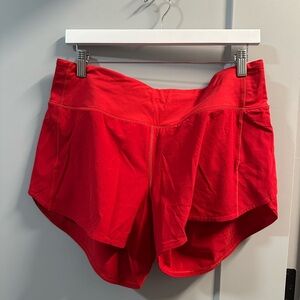 lululemon Speed Up Shorts in Bold Red